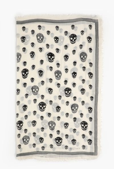 Alexander McQueen Bicolor Skull Print Scarf - 1