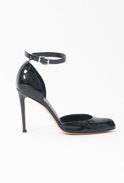                                         Patent Ankle Strap Heels  -1