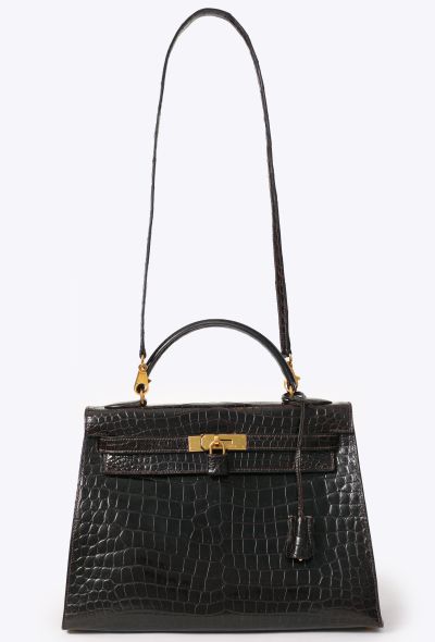 Hermès Ébène Porosus Kelly Sellier 32 - 2