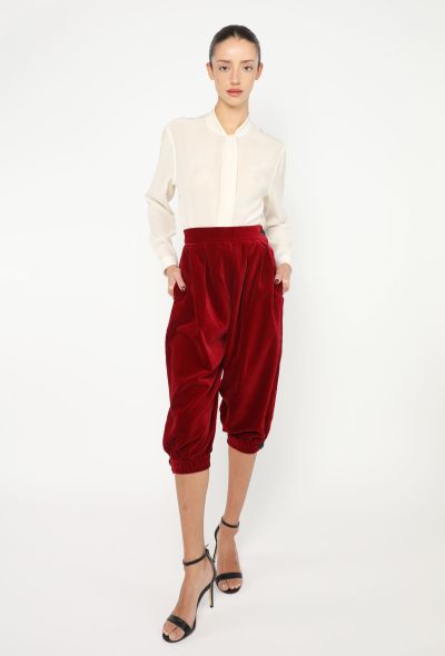 Saint Laurent F/W 1991 Pleated Velvet Culottes - 1 Saint Laurent F/W 1991 Pleated Velvet Culottes - 1