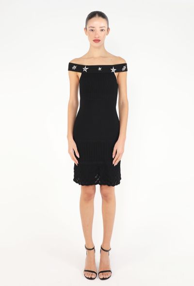 Chanel 2008 Off-Shoulder Strass Brooch Dress - 1