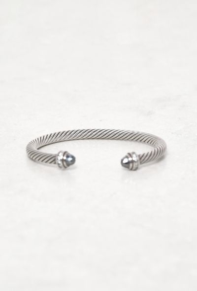 Vintage Fine Jewelry David Yurman Silver, Diamond & Onyx Bangle - 1 Vintage Fine Jewelry David Yurman Silver, Diamond & Onyx Bangle - 1