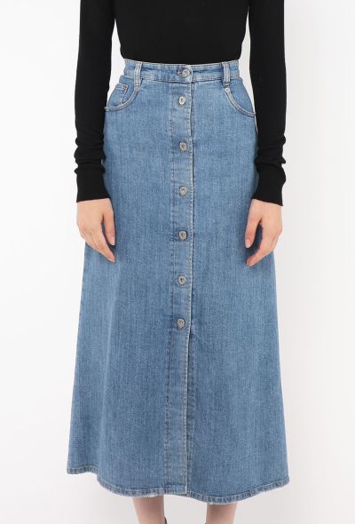 Miu Miu Denim A-Line Skirt - 2 Miu Miu Denim A-Line Skirt - 2