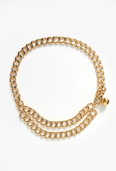 Chanel '90s Chainlink Ball Pendant Belt - 1
