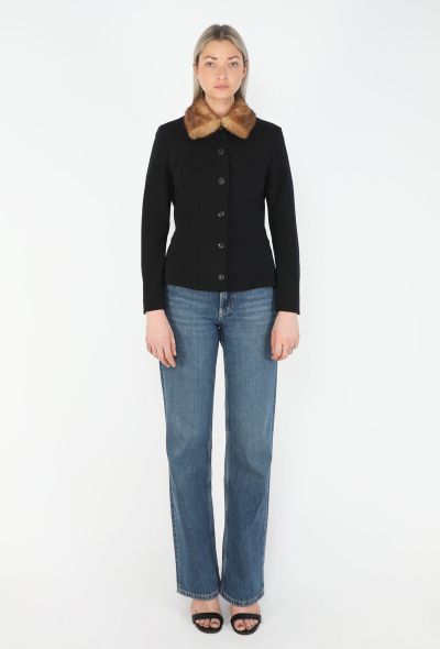 Dolce & Gabbana '90s Mink Fur Collar Jacket - 2