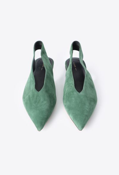 Céline Pointed Suede Slingback Flats - 2 Céline Pointed Suede Slingback Flats - 2