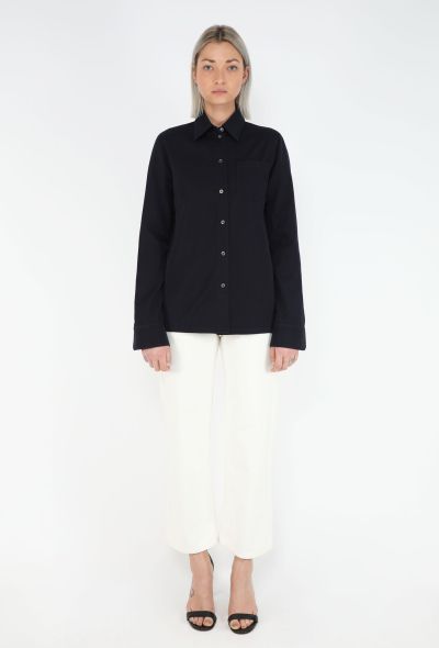 Prada Classic Twill Navy Overshirt - 1