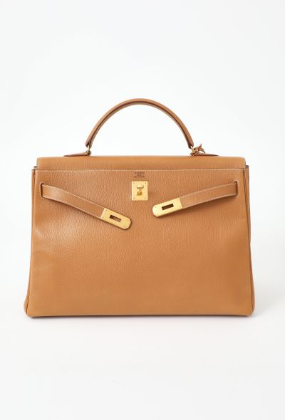 Hermès Gold Fjord Kelly Retourné 40 - 2