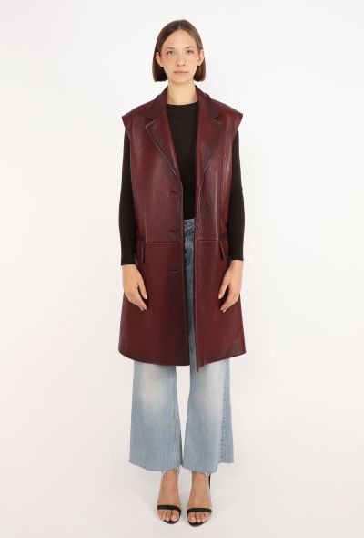 Prada Burgundy Lambskin Patinaed Vest - 2