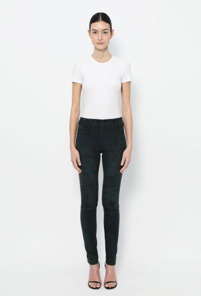 The Row Suede Leather Leggings - 1
