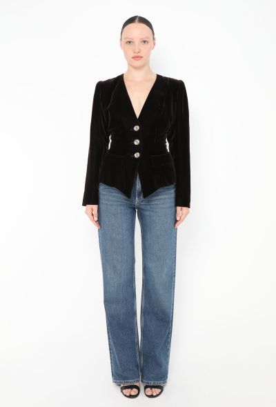 Saint Laurent '90s Embellished Velvet Blazer - 2 Saint Laurent '90s Embellished Velvet Blazer - 2