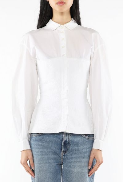 Claude Montana Corseted Poplin Button Down, 1980s - 1