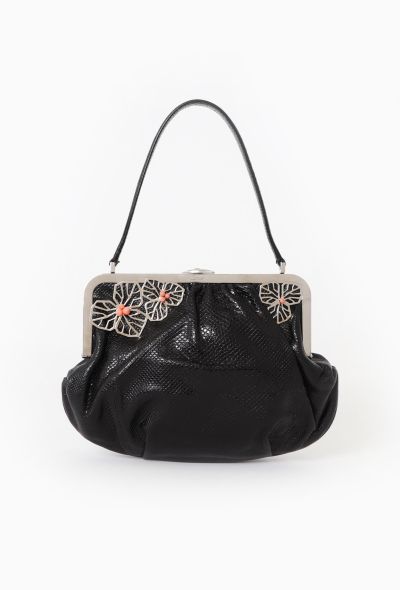 Cartier Floral Watersnake Evening Bag - 1 Cartier Floral Watersnake Evening Bag - 1