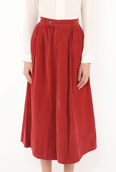 Saint Laurent 1975 Corduroy Gathered Skirt - 2