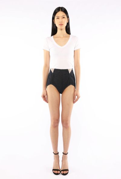 Jean Paul Gaultier Denim Jacquard Shorts, Early 2000s - 1