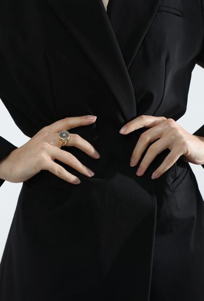 Vintage Fine Jewelry 22K Yellow Gold & Silver Ring with Diamond - 2