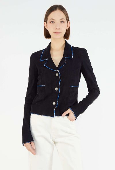 Chanel 2005 Suede Piped Trim Blazer - 1