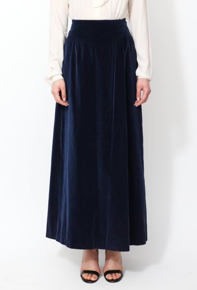                             Vintage Deep Velvet Long Skirt - 2