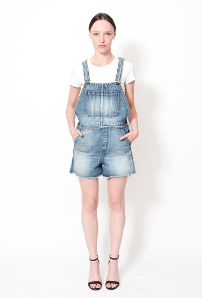                                         S/S 2016 Stone-Washed Denim Overall Shorts-1