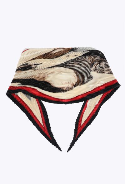 Hermès 1985 Pleated Losange Scarf 'Les Chats' - 2