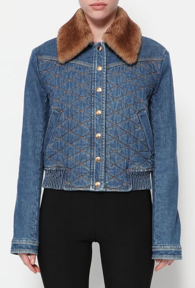                                         2019 Shearling Quilted Denim Jacket-1