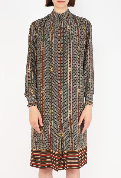 Gucci Equestrian Print Silk Dress, 1970s - 2