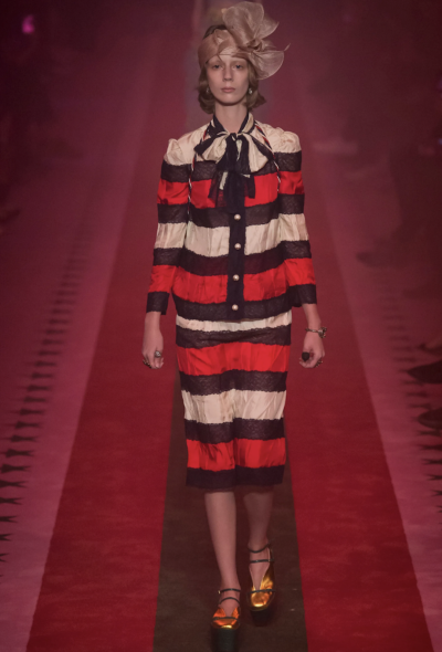 Gucci S/S 2017 Tiered Silk Lace Skirt - 2