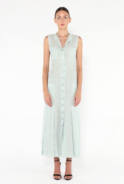 Chanel 1999 Pleated Linen Maxi Dress - 1