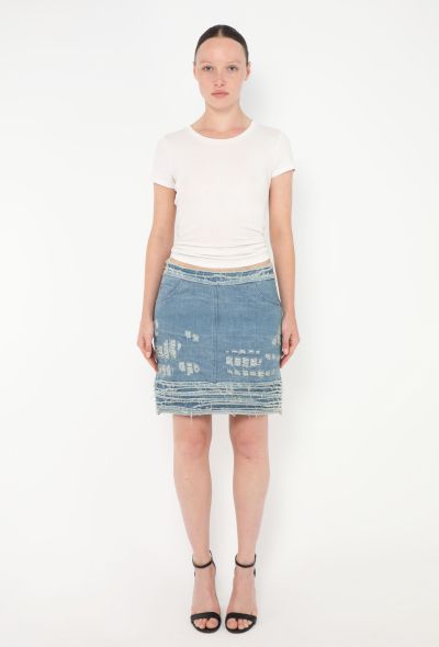 Chanel F/W 2008 Distressed Denim Skirt - 1 Chanel F/W 2008 Distressed Denim Skirt - 1