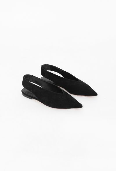 Céline Pointed Suede Slingback Flats - 2