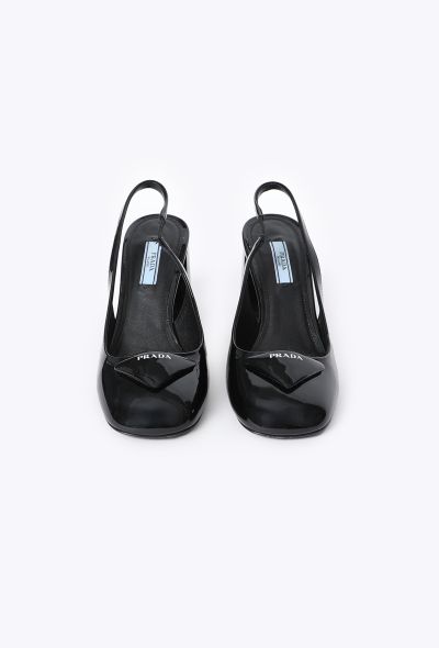Prada Logo Slingback Patent Heels, 2021 - 2