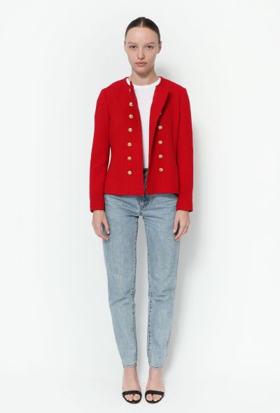 Chanel RARE 1988 Crimson Bouclé Jacket - 2 Chanel RARE 1988 Crimson Bouclé Jacket - 2