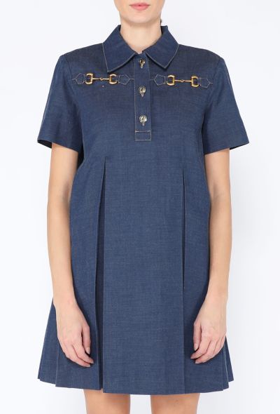 Gucci 2022 Denim Horsebit Mini Dress - 1