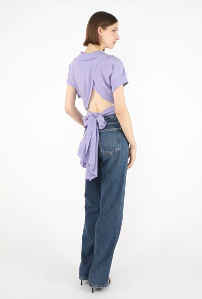 Hermès Chiffon Open-Back Tie Blouse - 2