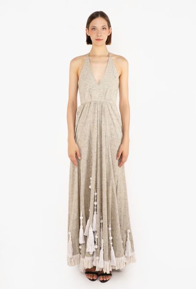 Thierry Mugler Linen Macramé Tassel Dress, 1980s - 2