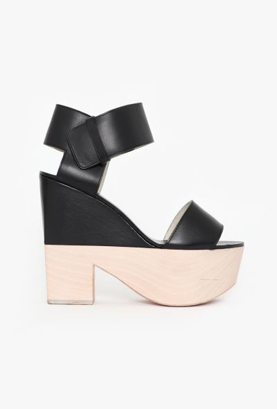 Céline 2012 Leather Split Platform Sandals - 1 Céline 2012 Leather Split Platform Sandals - 1