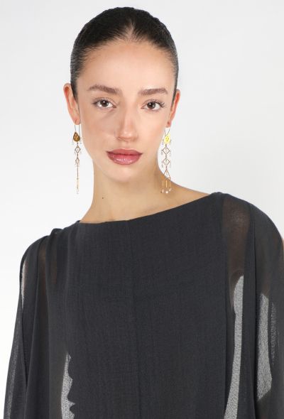 Modern Fine Jewelry Ornate 18K Gold Chandelier Briolette Diamond Earrings - 2 Modern Fine Jewelry Ornate 18K Gold Chandelier Briolette Diamond Earrings - 2