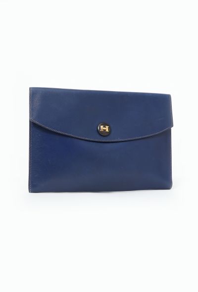 Hermès Bleu Saphir Box Rio Clutch - 2