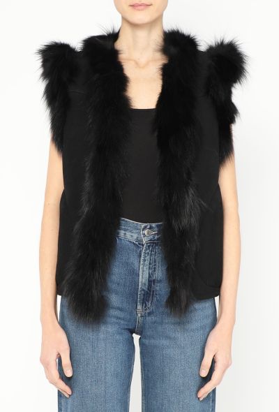 Saint Laurent 2014 Fox Fur Shearling-Lined Vest - 1 Saint Laurent 2014 Fox Fur Shearling-Lined Vest - 1
