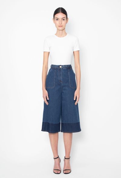 Valentino 2020 Braided Denim Culottes - 1
