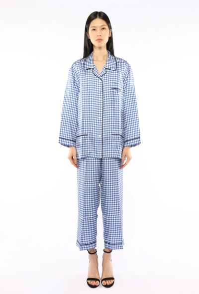 Prada Gingham Silk Pajama Ensemble, 2023 - 1