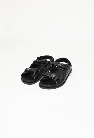                                         'CC' Quilted Leather 'Dad' Sandals -2