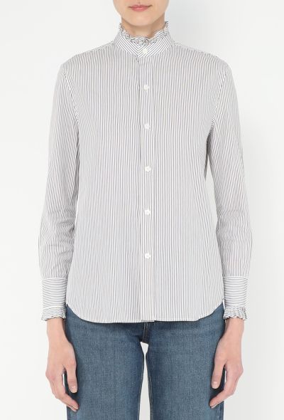 Céline 2019 Ruffled Pinstripe Shirt - 1 Céline 2019 Ruffled Pinstripe Shirt - 1