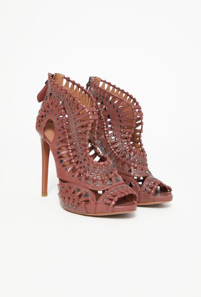 Alaïa Studded Laser-Cut Sandals - 2 Alaïa Studded Laser-Cut Sandals - 2