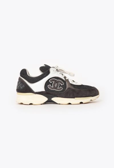 Chanel Panelled Suede 'CC' Sneakers - 1