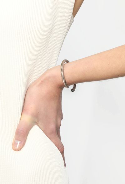 Vintage Fine Jewelry David Yurman Silver, Diamond & Onyx Bangle - 1 Vintage Fine Jewelry David Yurman Silver, Diamond & Onyx Bangle - 1