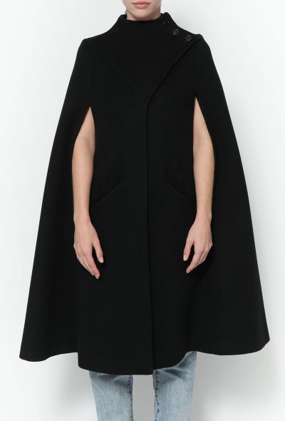                             Flared Wool Button Cape - 2