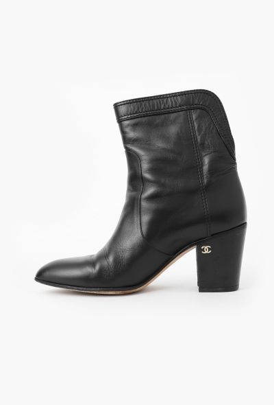 Chanel Classic Leather 'CC' Ankle Boots - 2 Chanel Classic Leather 'CC' Ankle Boots - 2