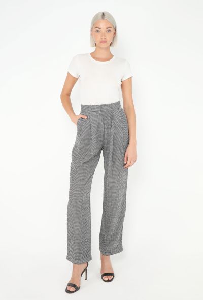 Céline Silk Houndstooth Trousers - 1 Céline Silk Houndstooth Trousers - 1