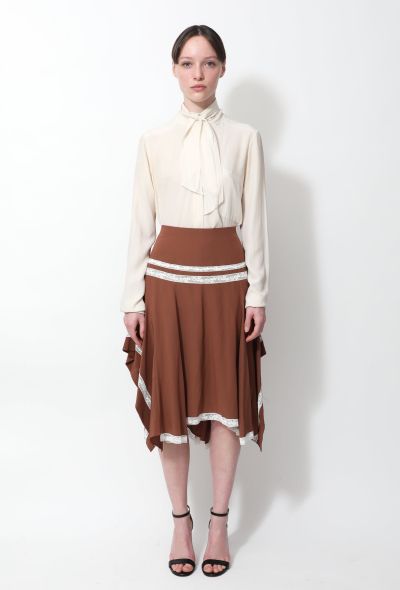                             F/W 2018 Asymmetrical Silk Skirt - 1